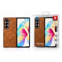 Калъф Buenos HO LA за Samsung Galaxy Z Fold 7 с текстурирана повърхност и защита на пантата - Оранжев (25-C9)
