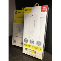 AIVR A110KB Зарядно устройство с Usb Type-c кабел, QC3.0 / 3A, 18W  - Бял (27-B6)