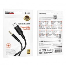 Аудио кабел BOROFONE BL25B AUX 3.5 мм към Type-C 1 м - Черен (28-Е7)