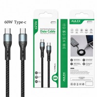 AULEX C10 / Оплетен Кабел USB C към Type -C / 60W / Черен (24-Е12)