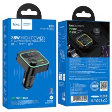 FM трансмитер HOCO E85 Bravery Bluetooth 5.4, USB + Type-C PD 20W, QC 3.0 - Черен (29-D7)