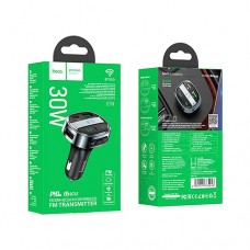 FM трансмитер и зарядно HOCO E70 Bluetooth, USB + Type-C, 48W - Черен (27-D1)