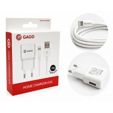 GAGO Универсално USB зарядно 5v 1.2a + Usb кабел 1M iPhone 5/se/6s/7/8/X/10  /GM - 0535  (27-Е1)