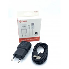 GM - 0537  Универсално USB зарядно 5v 1.2a + TYPE-C кабел 1М - Черен (М4-Щ)
