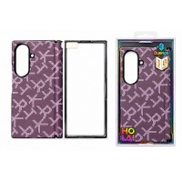 Кейс с панта и вградени протектори за Samsung Galaxy Z Fold 7 - Лилав / букви (25-C7)