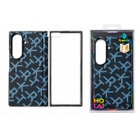 Кейс с панта и вградени протектори за Samsung Galaxy Z Fold 8 Ultra - Син / букви (25-C7)