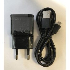 Комплект зарядно адаптер GAGO 220V + micro usb кабел ев. Черен    (R54-B3)