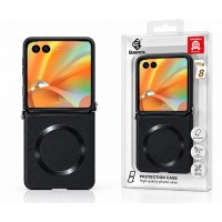 Кожен Кейс MagSafe за Samsung Galaxy Z Flip 8 - Черен (25-C12)