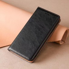 Кожен тефтер с магнитен капак Xiaomi Poco M5s (2022) - Черен (8-F3)