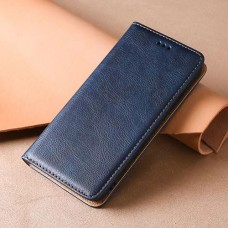 Кожен тефтер с магнитен капак Xiaomi Poco M5s (2022) - Син (8-F3)