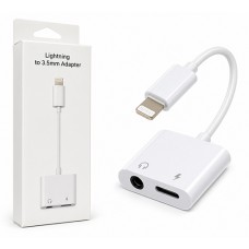 Lighting кабел+букса за зареждане iPhone 7/8/X/XR/XS/XS Max To 3.5 mm (Headphone Jack Adapter) (26-A10)