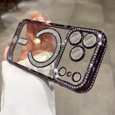 Luxury MagSafe Diamond Transparent Кейс Samsung Galaxy S23 Ultra - Лилав (29-E12)