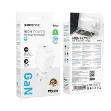 Мрежово зарядно BOROFONE BN28 Fuente USB-C PD 30W - Бяло (24-C4)