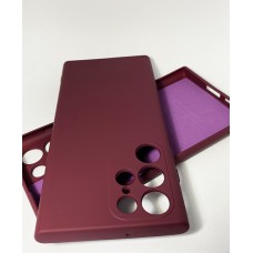 My Choice Изчистен силиконов кейс Samsung Galaxy S22 Ultra - Виненочервен (13-D5)