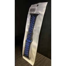 Силиконова каишка с дупки Apple Watch 38mm / 40mm - Черна/Синя (M6-A2)