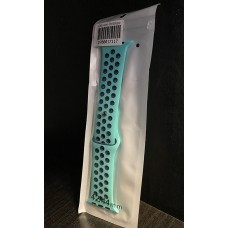 Силиконова каишка с дупки Apple Watch 38mm / 40mm - Мента/Черна (M6-A2)