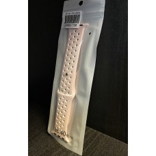 Силиконова каишка с дупки Apple Watch 38mm / 40mm - Пепел от рози/Бяла (M6-A2)