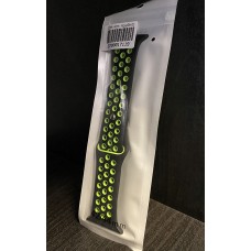 Силиконова каишка с дупки Apple Watch 42mm / 44mm - Черна/Мента (M6-A2)