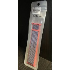 Текстилна каишка за Apple Watch 42 mm / 44 mm / 45 mm - Розов, сив  (М6-А1)