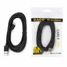 The old Gago Micro USB кабел 2A, 3M Fast Charging - Черен (SK-G)
