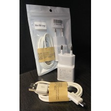 Универсално USB зарядно 2A / MicroUsb кабел (long Socket) 1m - Бял (R57)