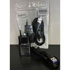 Универсално USB зарядно 2A С Usb Type -C кабел, 1m - Черен (K25)