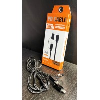 Usb Кабел 2в1 3А Type c към Type - c и lighting преходник 60W - Черен (M4-К4)