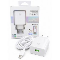 USB Зарядно устройство (S300) MicroUsb Кабел - Бял (26-C11)