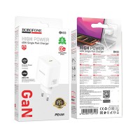 Зарядно устройство BOROFONE BN33 Fuente GaN USB-C PD 40W QC 3.0 - Бяло (25-D6)