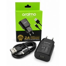 Зарядно устройство Oraimo 220V с USB Type-c Кабел - Черен (23-E9)