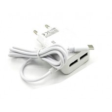 Зарядно устройство Type - C / 2 USB изхода (Без опаковка) - Бял (K12)